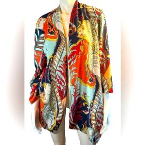 Chico's Multicolor Paisley Kimono size Large 12 nwot